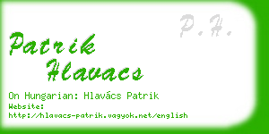 patrik hlavacs business card