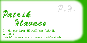 patrik hlavacs business card